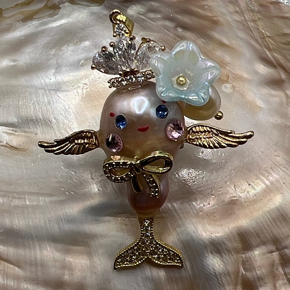 Mermaid Pearl "Monster" Pendant